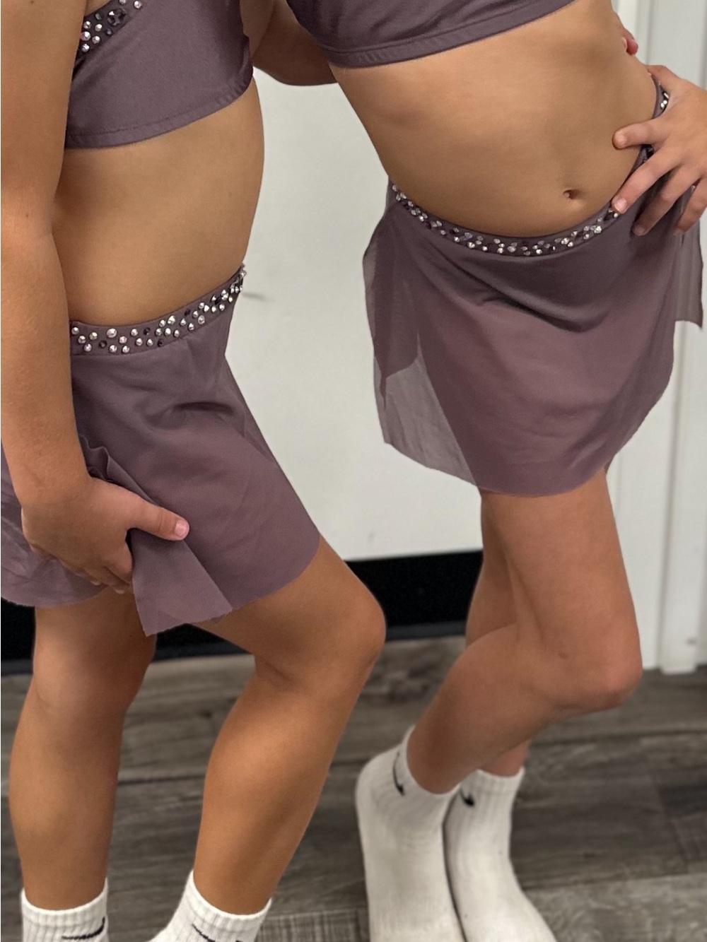 Kids Dance Costume Two-Piece Set in Mauve